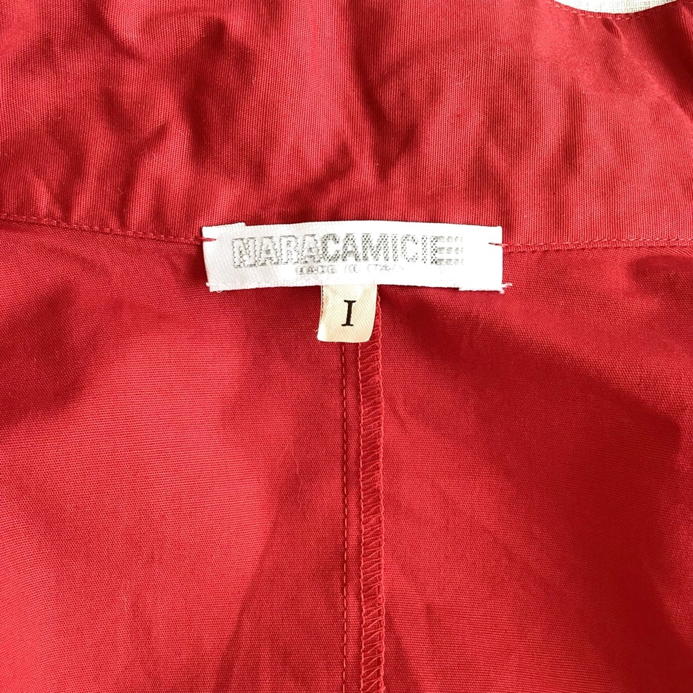 Nara Camicie Red Floral Embroidery Button Down Long Sleeves Shirt SZ 4 - Picture 8 of 11